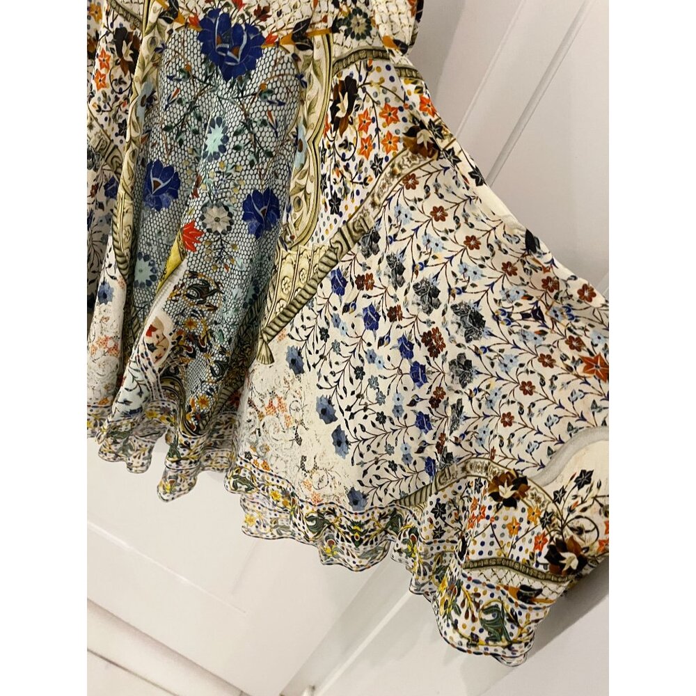 Camilla S SMALL Silk Tie Waist Butterfly Effect Embellished Sequin Dress Festiva - Picture 11 of 14